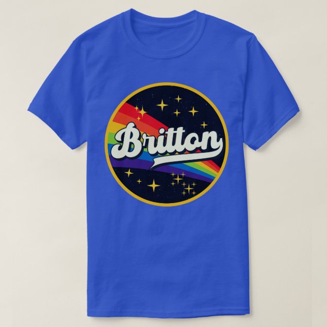 Camiseta Britton Rainbow No Space Vintage Style (Frente do Design)
