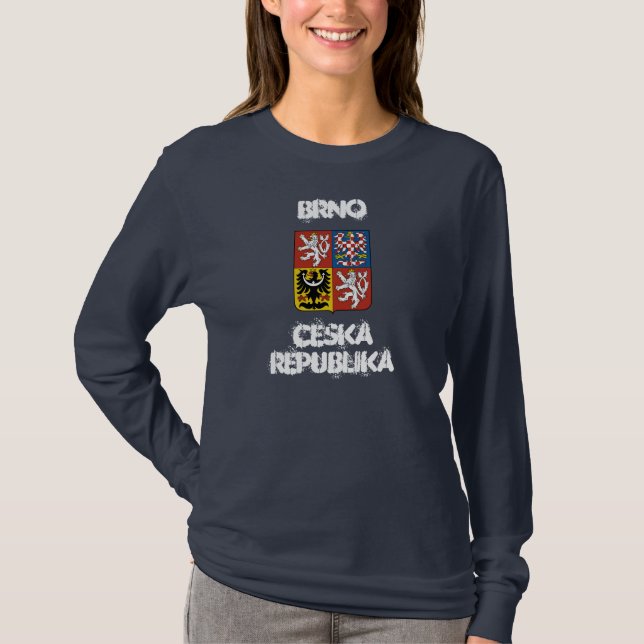 Camiseta Brno, República da Ceska com casaco de armas (Frente)