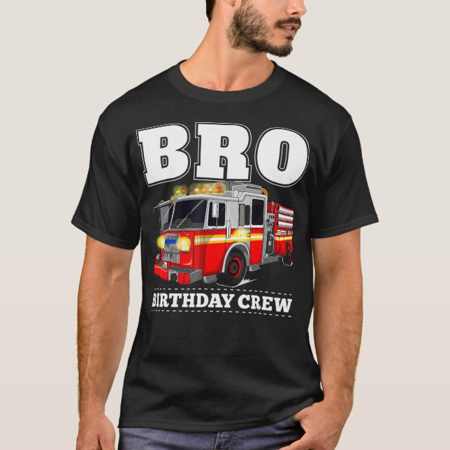 Camiseta Bro Birthday Crew Brother Fire (Frente)