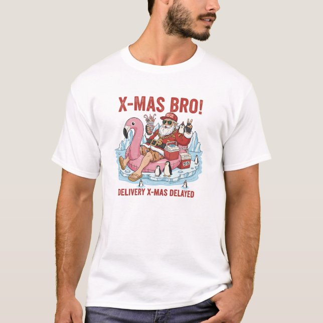 Camiseta Bro Style Santa: Ironic Christmas Humor T-Shirt (Frente)