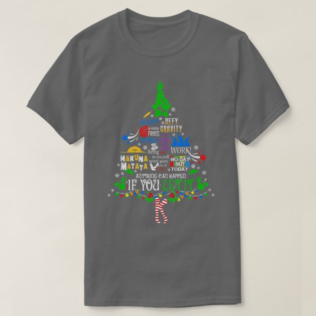 Camiseta Broadway Musical Theatre Christmas Tree Funny Xmas (Frente do Design)