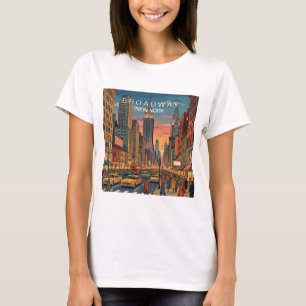 Camiseta Broadway Nova York Viagem Arte Vintage