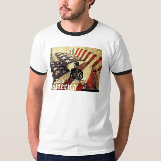 Camiseta Broca América, bandeira do vintage (Frente)