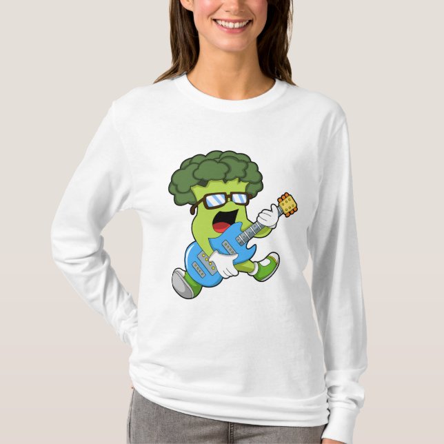 Camiseta Broccoli como músico com guitarra (Frente)