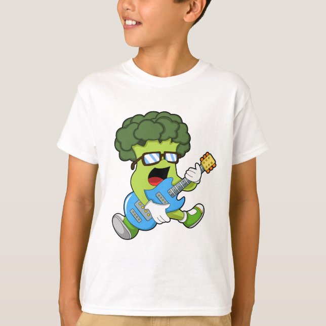 Camiseta Broccoli como músico com guitarra (Frente)