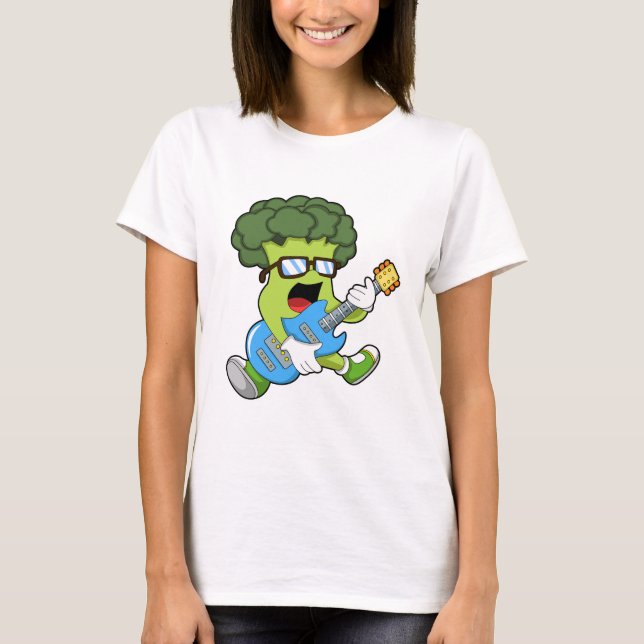 Camiseta Broccoli como músico com guitarra (Frente)
