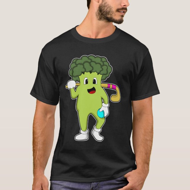 Camiseta Broccoli no Hockey com taco de Hóquei (Frente)