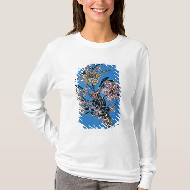 Camiseta Broche no formulário do grande buquê com brilhante (Frente)