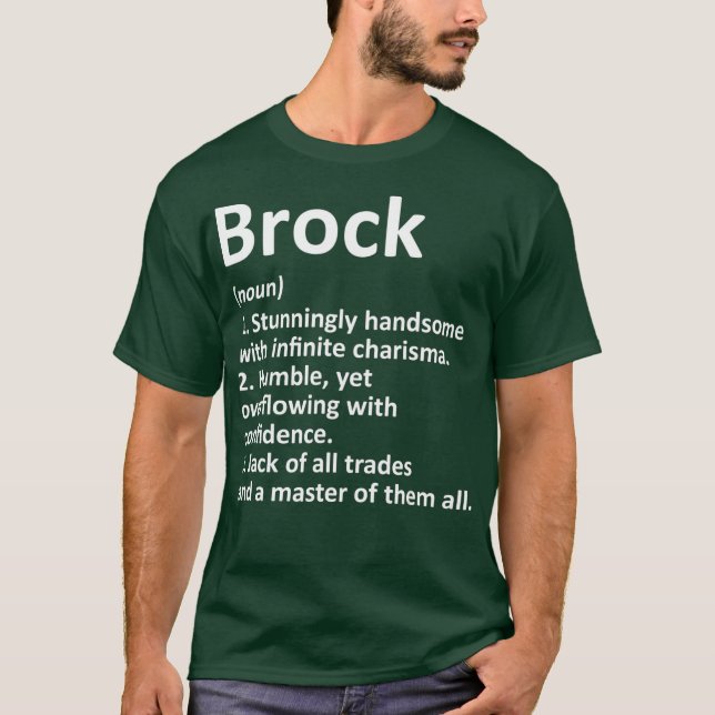 Camiseta BROCK Definition Personalized Name Funny Gift (Frente)