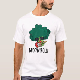 Camiseta Brock n Roll Funny Veggie Broccoli Pun