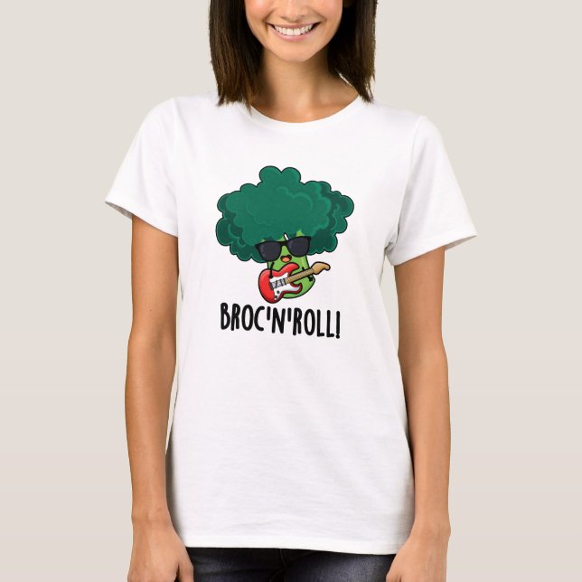 Camiseta Brock n Roll Funny Veggie Broccoli Pun (Frente)
