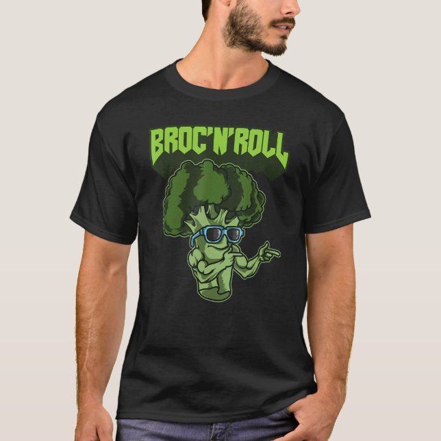 Camiseta Broc'n'roll Veggie Vegan Vegetarian Broccoli (Frente)