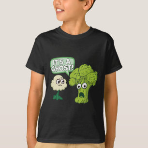 Camiseta Brócolis assustados com Comidas vegetais e couve-f