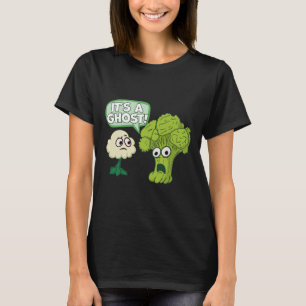 Camiseta Brócolis assustados com Comidas vegetais e couve-f