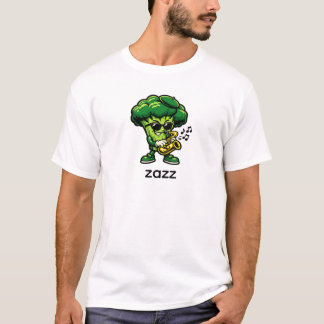 Camiseta Brócolis Legal Tocando Saxofone | Vegetal de Jazz