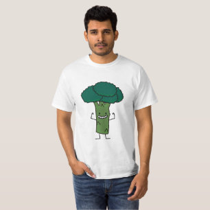 Camiseta Brócolos que dobram o vegetal feliz do verde da