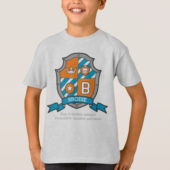 Camiseta Brodie boys B nome e significado do escudo de cava (Frente)