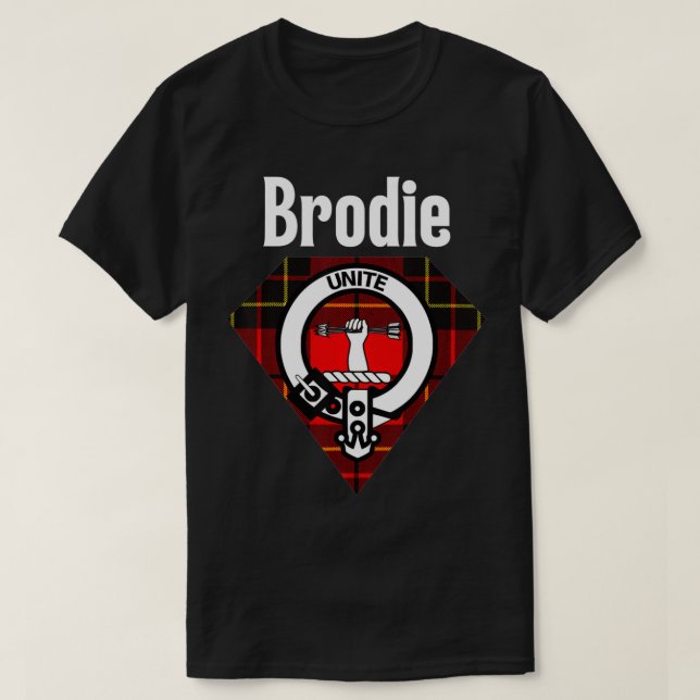 Camiseta Brodie Clan Scottish Name Coat Of Arms Tartan  (Frente do Design)