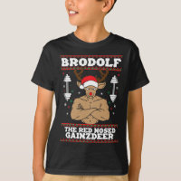Brodolf Funny Christmas Buff Reindeer Gym Bodybuil