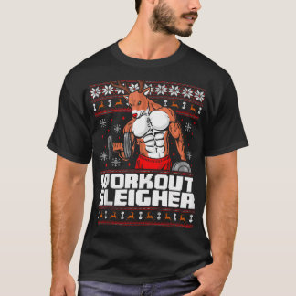 Camiseta Brodolf Gym Workout Engraçado Feliz Natal Rudolph
