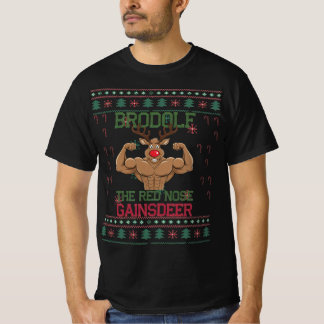 Camiseta Brodolf O Jumper De Xmas Do Nariz Vermelho