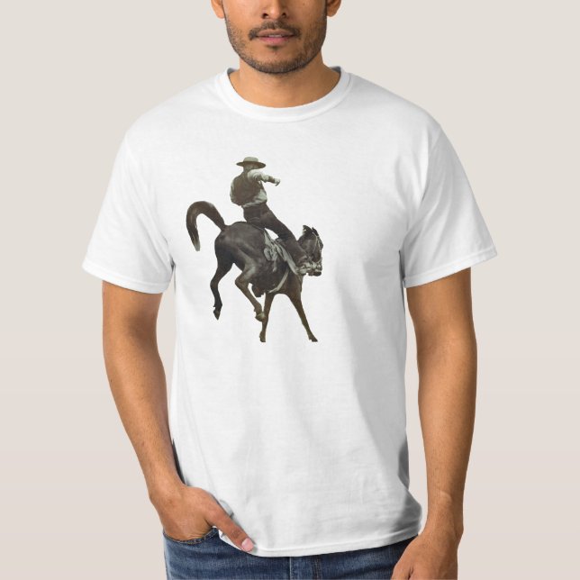 Camiseta Bronco Bucking do vaqueiro do século XIX do (Frente)