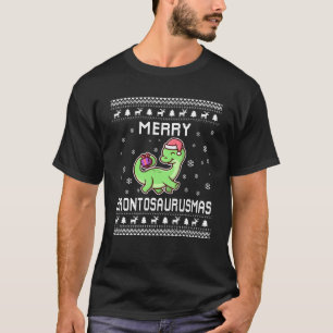 Camiseta Brontosaurus Lover Ugly Christmas Sweater para Hol
