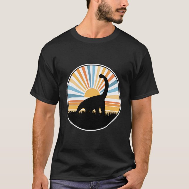 Camiseta Brontosaurus - Retrodinossauro Sunset Dino (Frente)