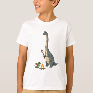 Camiseta Brontossauro da Fogueira e Crianças do Pequeno Dra