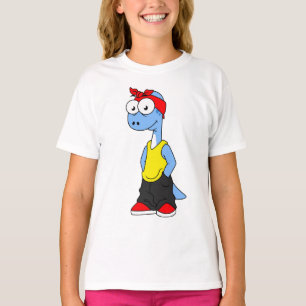 Camiseta Brontossauro Vestido Em Roupa De Salto De Salto.