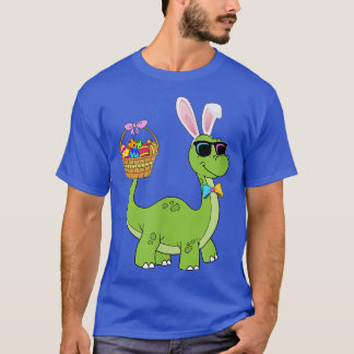 Camiseta Brontossaurus Bunny Ears Páscoa Dia do Ovo Dinossa