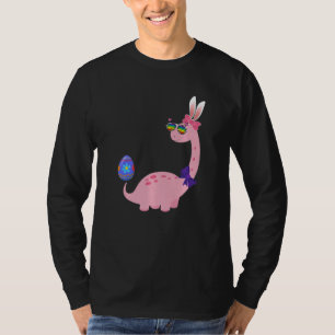 Camiseta Brontossaurus Bunny Ears Páscoa Dia do Ovo Dinossa
