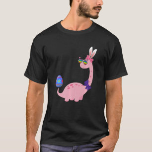 Camiseta Brontossaurus Bunny Ears Páscoa Dia do Ovo Dinossa