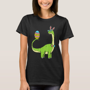 Camiseta Brontossaurus Bunny Ears Páscoa Dia do Ovo Dinossa
