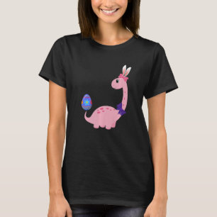 Camiseta Brontossaurus Bunny Ears Páscoa Dia do Ovo Dinossa