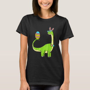 Camiseta Brontossaurus Bunny Ears Páscoa Dia do Ovo Dinossa