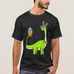 Camiseta Brontossaurus Bunny Ears Páscoa Dia do Ovo Dinossa