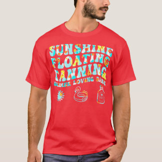 Camiseta bronzeamento flutuante do sol bebê amante do verão