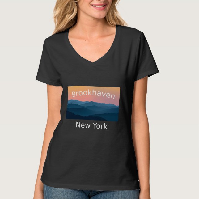 Camiseta Brookhaven New York Mountain sunset hometown (Frente)