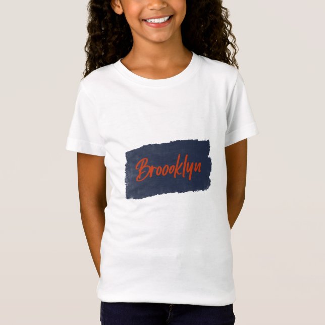 Camiseta Brooklyn, Camiseta-T com Tipografia Vermelha Manus (Frente)