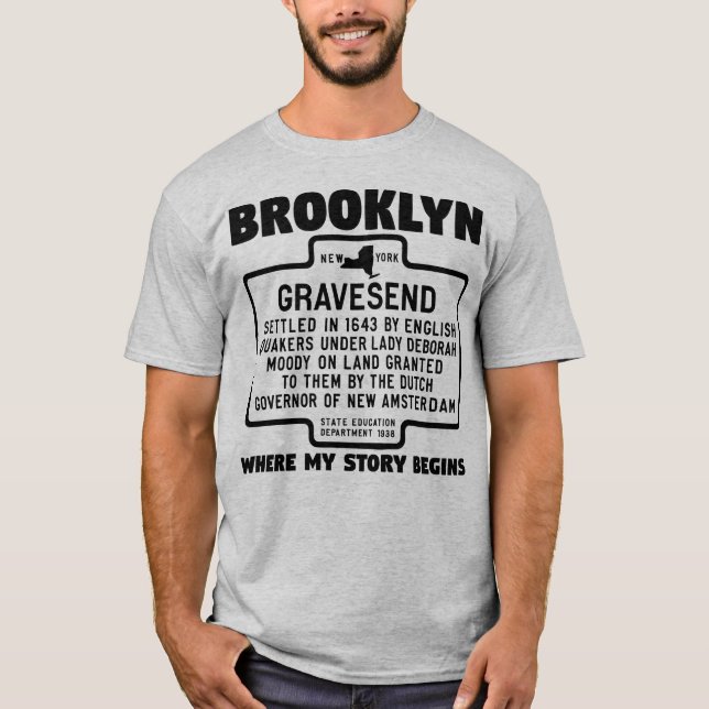 Camiseta Brooklyn Gravesend Onde minha história começa (Frente)