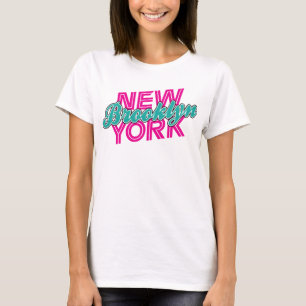Camiseta Brooklyn New York - rosa & cerceta