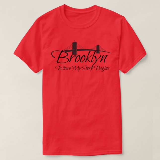 Camiseta Brooklyn Nova Iorque - Onde Minha História Começa  (Frente do Design)