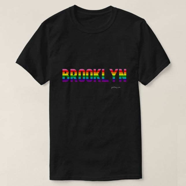 Camiseta Brooklyn Pride Hoodie | Sinalizador arco-íris (Frente do Design)