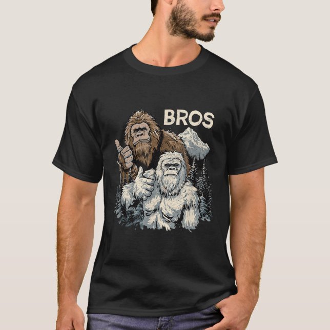 Camiseta Bros Bigfoot E Irmãos Yeti Sasquatch Awe (Frente)
