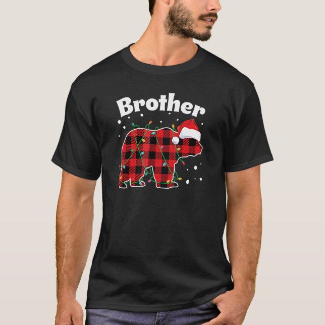 Camiseta Brother Bear Red Xadrez Correspondendo Buffalo Paj (Frente)