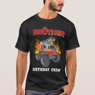 Camiseta Brother Birthday Crew Fire Truck Firefighter Firem
