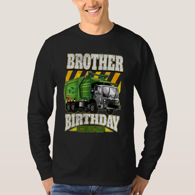 Camiseta Brother Birthday Crew Garbage Trucks (Frente)
