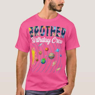 Camiseta Brother Birthday Crew Outer Space Solar System Bda