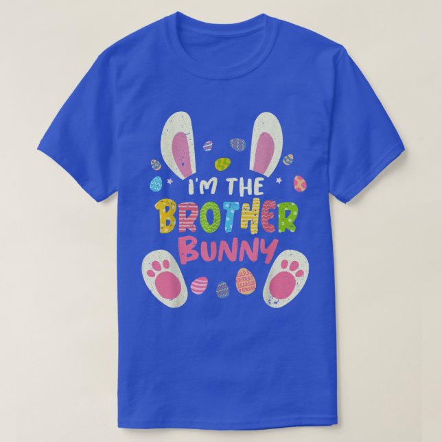 Camiseta Brother Easter Matching Family Party Bunny Face Co (Frente do Design)